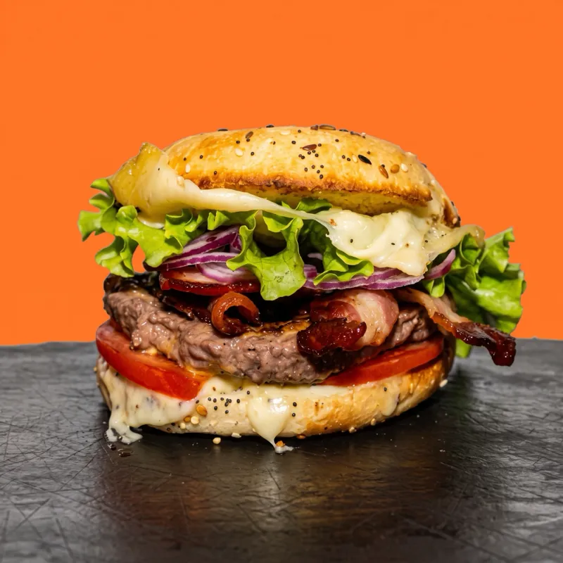 Burger Country maison, pain aux graines, Chez Magda